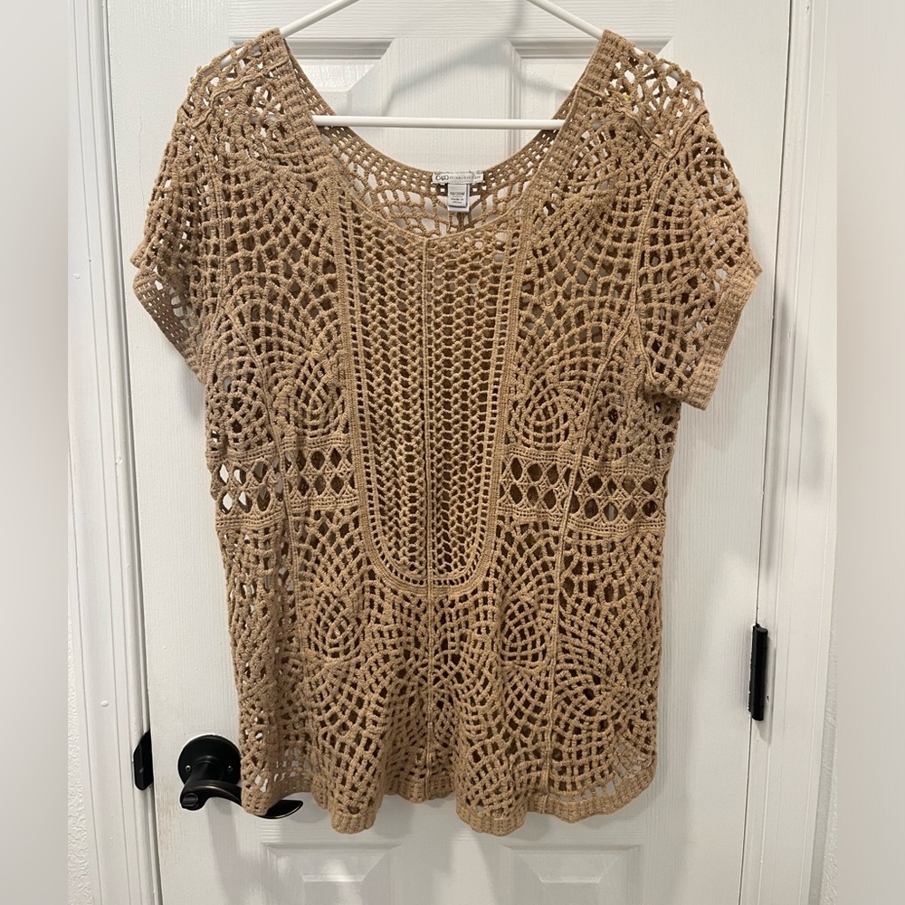 Vintage Boho Crochet Beach Coverup Cato Size 18/20